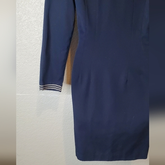 La Belle Vintage Navy Double-Breasted Nautical Suit Jacket Sheath Dress Size 6/7 - Picture 10 of 11